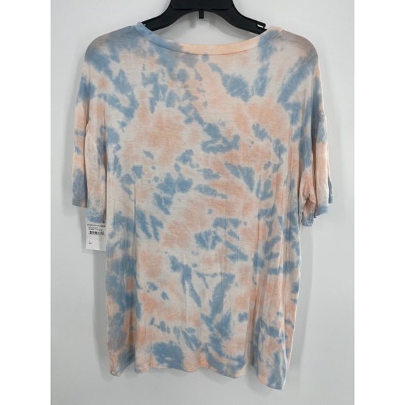 Wst Cst NWT Lightning Tiger Tie Dye Short Sleeve Crew Neck Tee Blue Pink L New - Picture 4 of 7